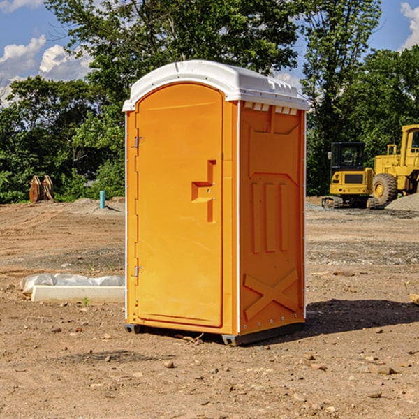 how often are the portable restrooms cleaned and serviced during a rental period in Cabana Colony